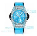 MS Factory Hublot Big Bang One Click Stainless Steel Blue Diamond Swiss Replica Watch 39MM 